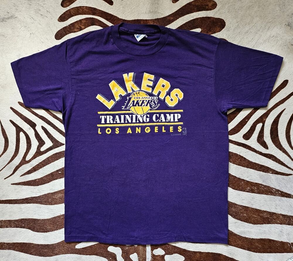 Vintage 90s LOS ANGELES LAKERS Training Camp Single Stitch Shirt Sz XL